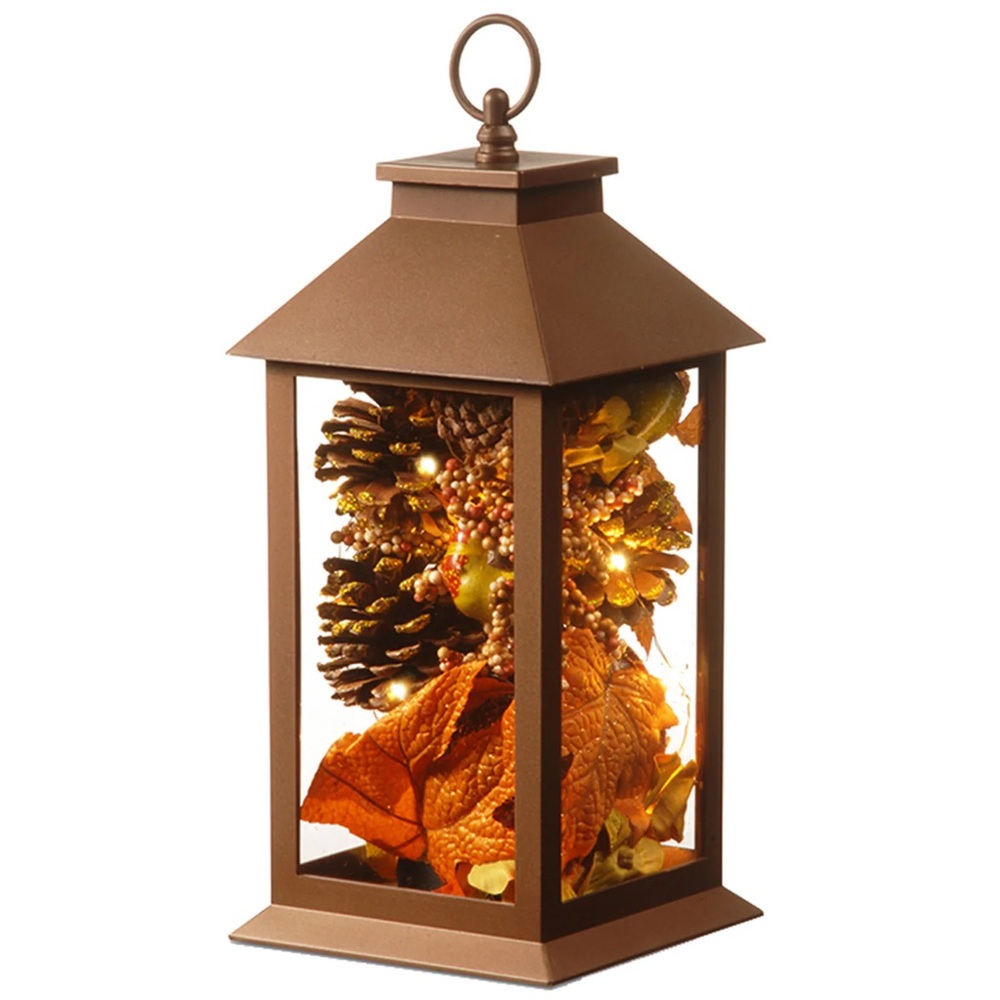 National Tree Company Fall Autumn Lantern Decor with LED lights 12”